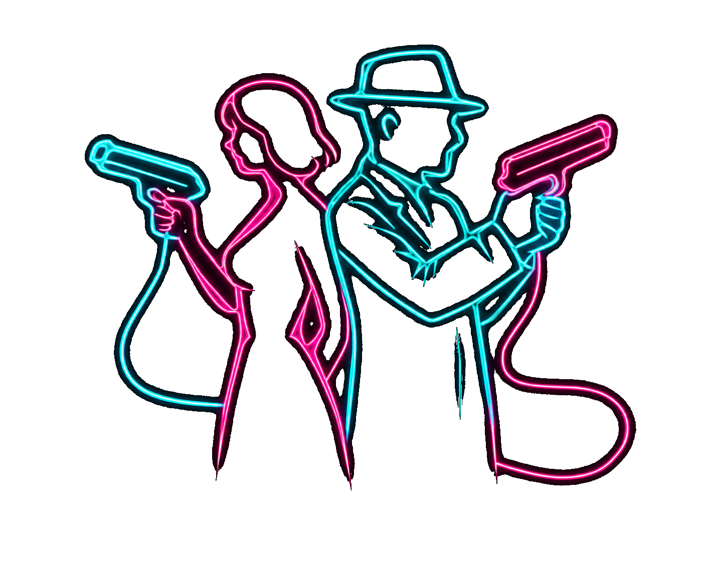 2 Guns Retro Logo